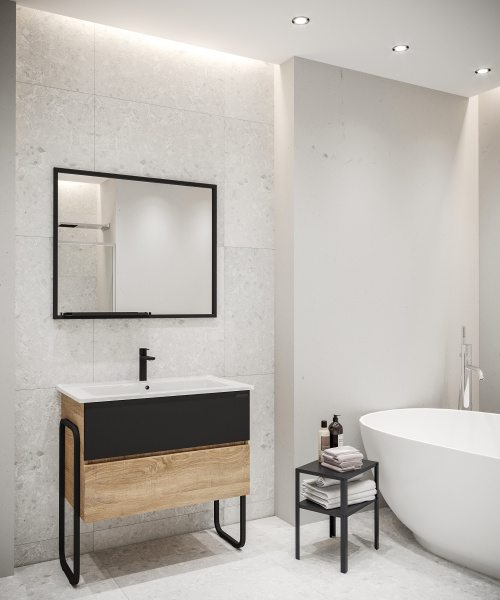 Зеркало в ванную Grossman ЛОФТ-90 с полкой